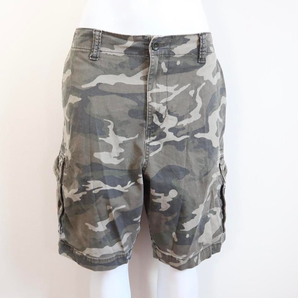 y2k camo cargo shorts straight fit utility size 38